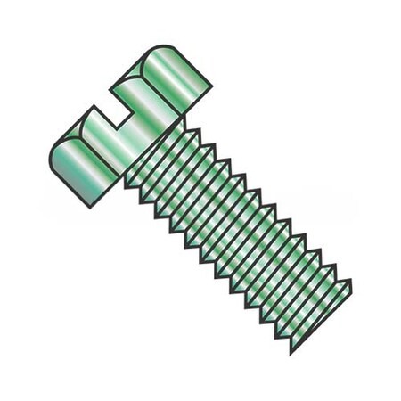 Usa Industrials #10-32 x 3/8 in Slotted Flange Hex Machine Screw, Green Zinc Steel BULK-SCRW-6777